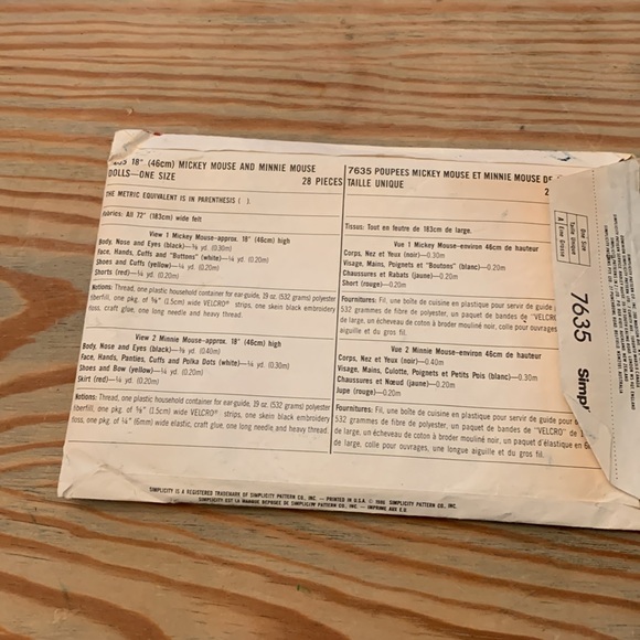 1986 simplicity pattern never used - Picture 2 of 2